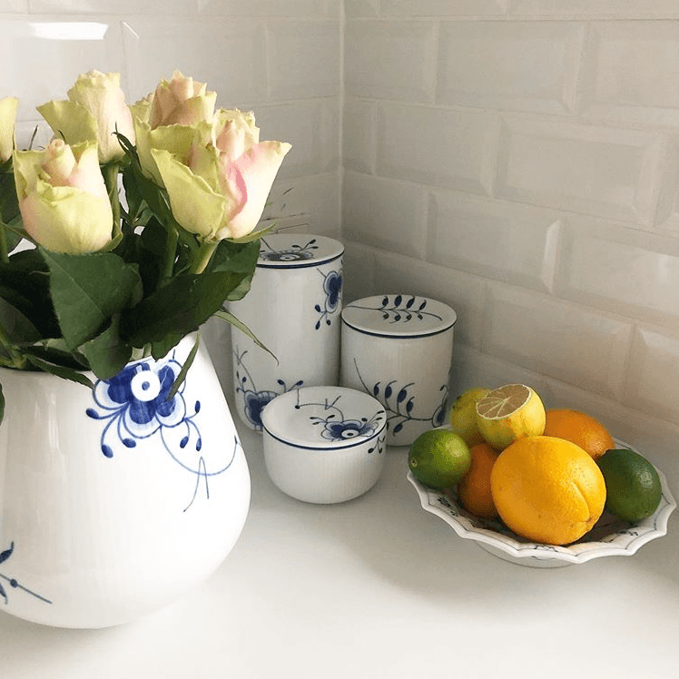 Royal Copenhagen Blå Mega riflet sukkerskål - 10 cl. - Bahne